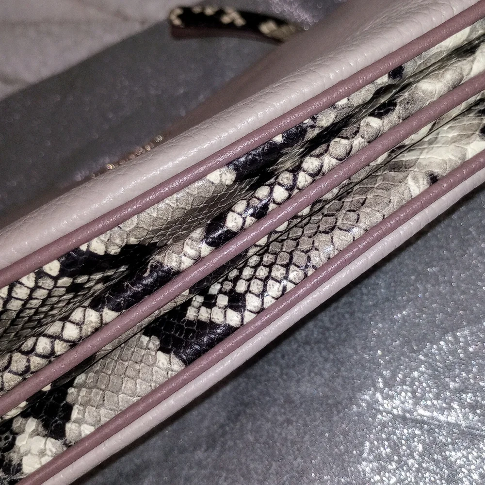 Kate Spade Triple Gusset with Dramatic Snakeskin Shoulder Strap and Gusset; NWT - Picture 3 of 12